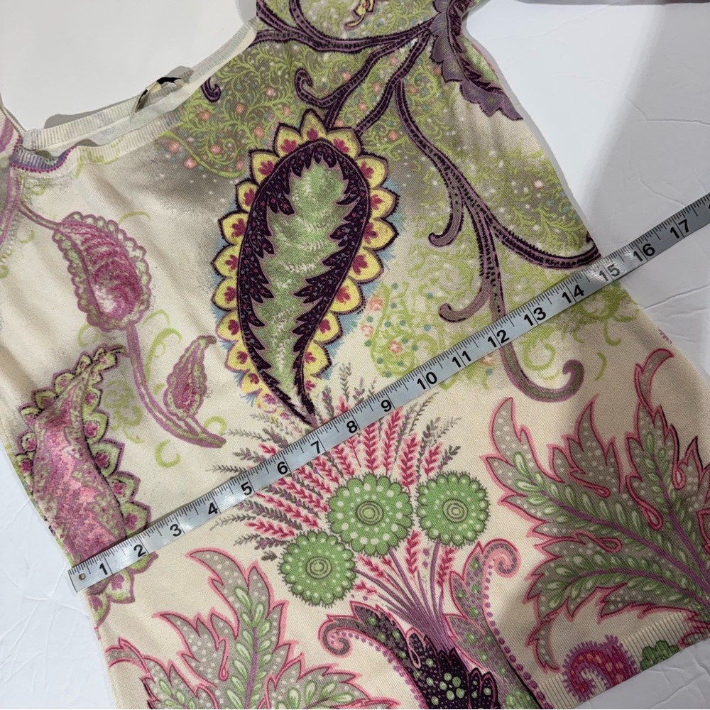 Etro Milano Scoop Neck Paisley Long-Sleeve Lightweight Sweater IT44 (US-Medium) - Picture 7 of 8